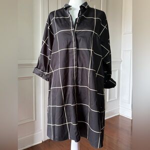 Akris Punto Windowpane Check Longline Blouse Size 14